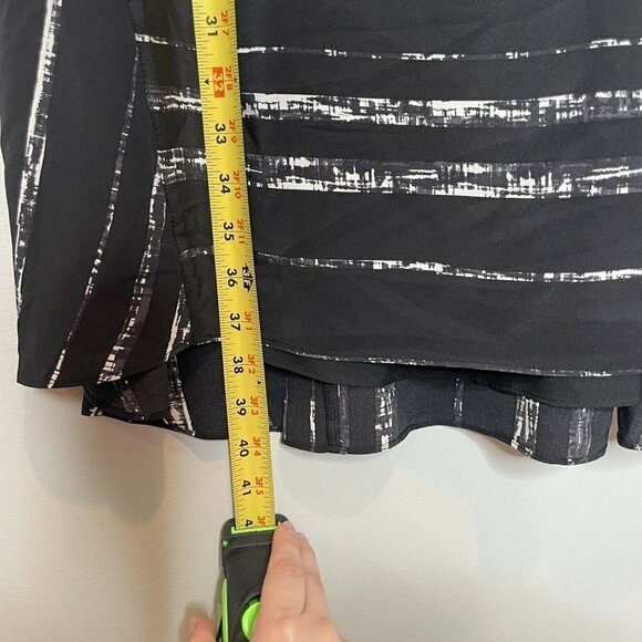 Vince 100% Silk Black Abstract Striped Shift Dress Size 2 - Picture 9 of 9